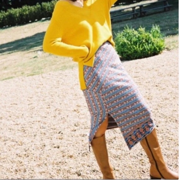 Anthropologie Women’s Akemi + Kin Splendor Bohemian Midi Skirt Size X-Small - Picture 4 of 14